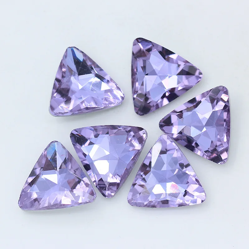 10 шт. треугольные хрустальные 3D Подвески для ногтей Белые AB Стразы с серебряным