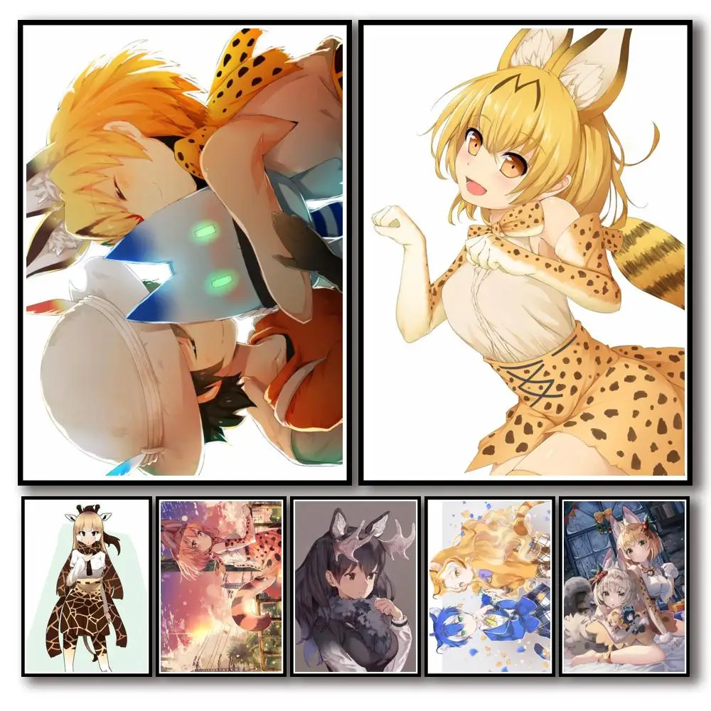 50 Дизайнов Постер Kemono Friends из белой бумаги маскарадная Наклейка на стену для