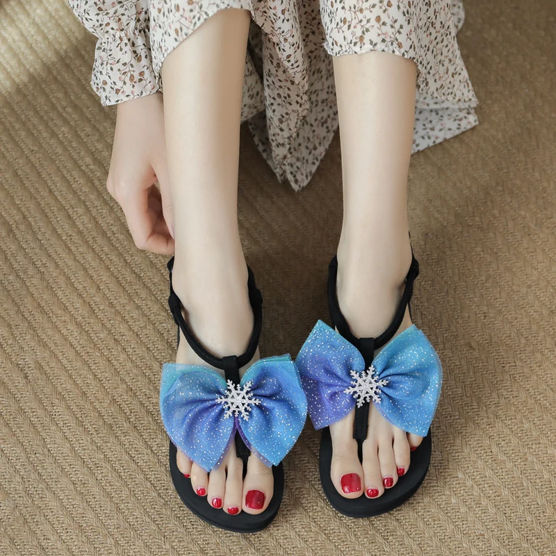 

All-Match Beige Heeled Sandals Fashion Womens Shoes 2021 Med Anti-Skid Clogs Wedge Black Outside Luxury Girls Bow Medium Thick N