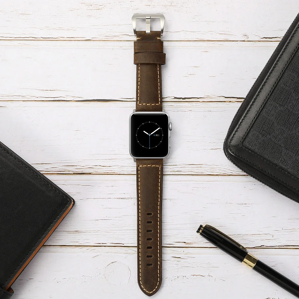 Ремешок CHIMAERA для Apple Watch кожаный браслет Iwatch серии 1/2/3/4 ремешок 38 мм 40 42 44 адаптеры
