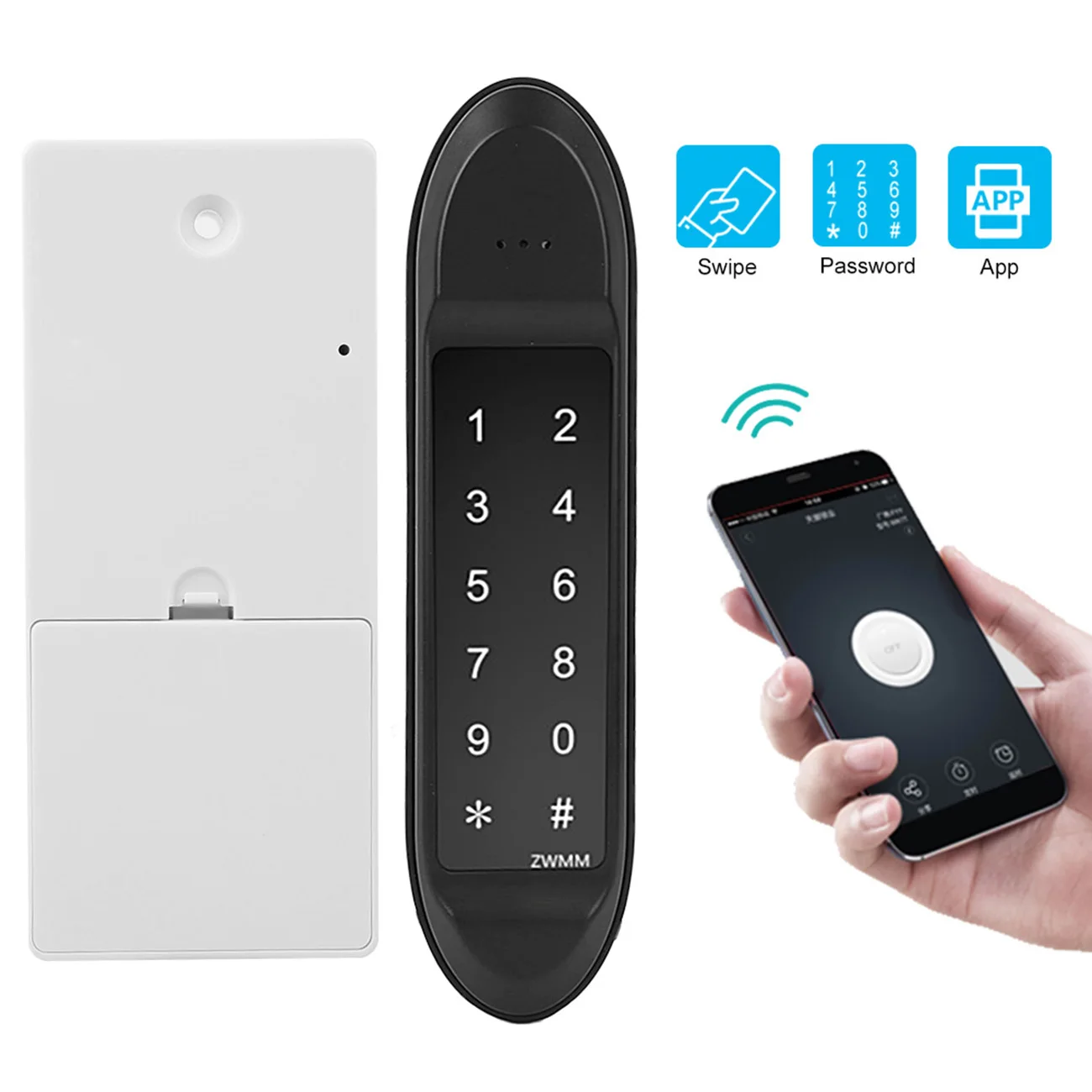 

1Pc Smart Door Lock Electronic Lock Remote Password Bluetooth APP Card Induction for Android IOS Bluetooth Cabinet Lock