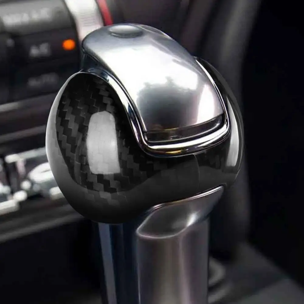 

2X Car-Styling Carbon Fiber Interior Gear Shift Knob Trim Cover Stickers For Ford Mustang 2015-2019 Auto Accessories
