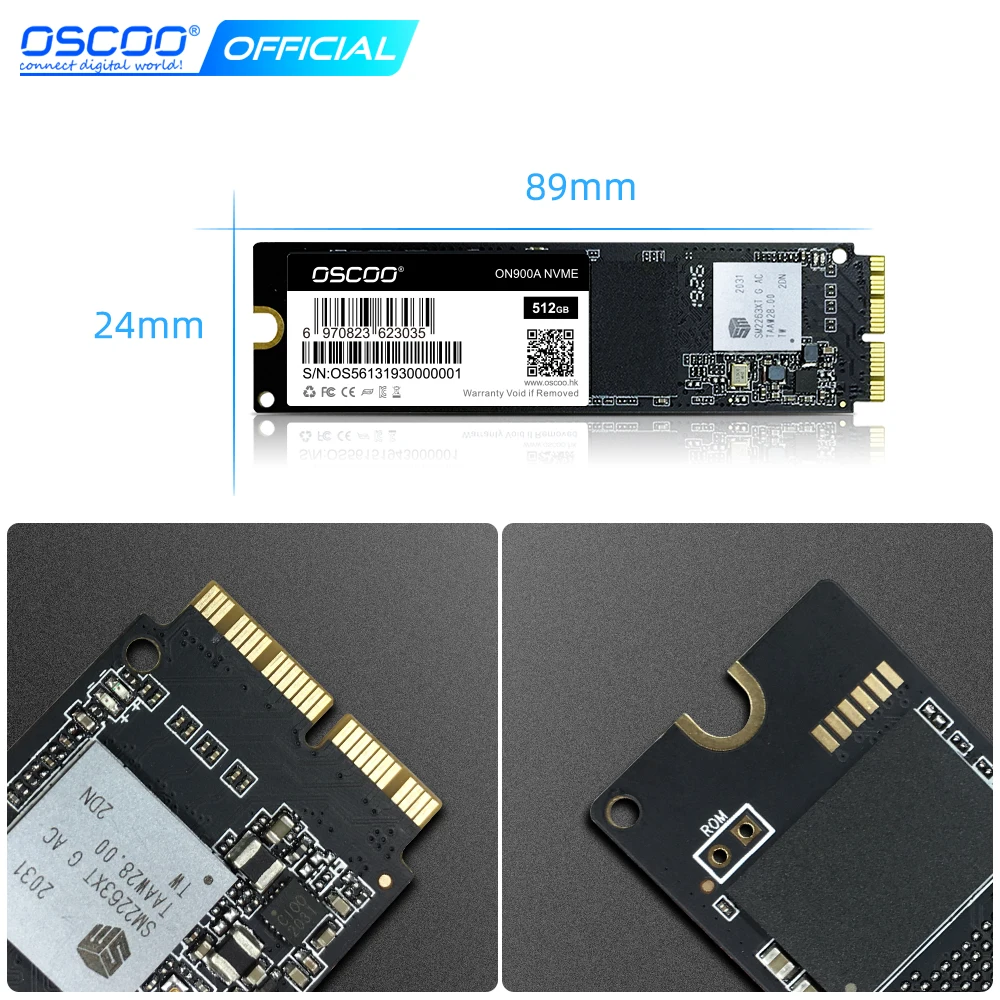 Твердотельный накопитель OSCOO M2 NVMe M.2 256 ГБ 512 ТБ PCIe SSD для Mac/MacBook Air/Macbook Pro
