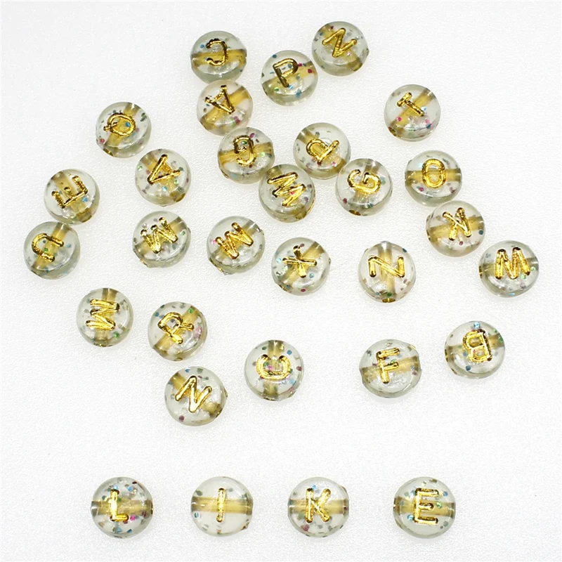 

800 Pcs Mixed Transparent Acrylic Alphabet/Letter Round Beads for Jewelry Making 7X4mm