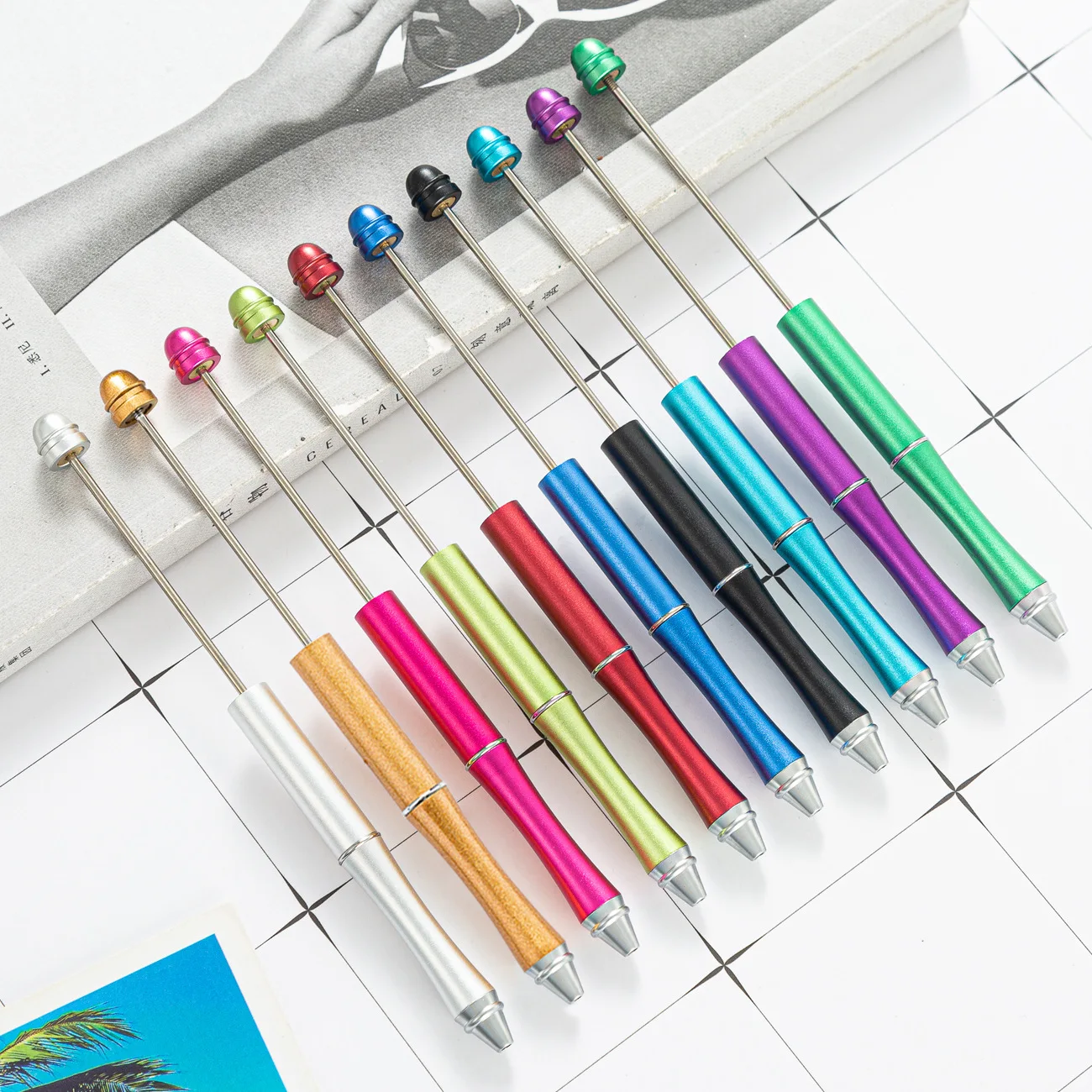 Металлическая шариковая ручка 14 шт., оптовая продажа, шариковая ручка «сделай сам», шариковая ручка с бисером