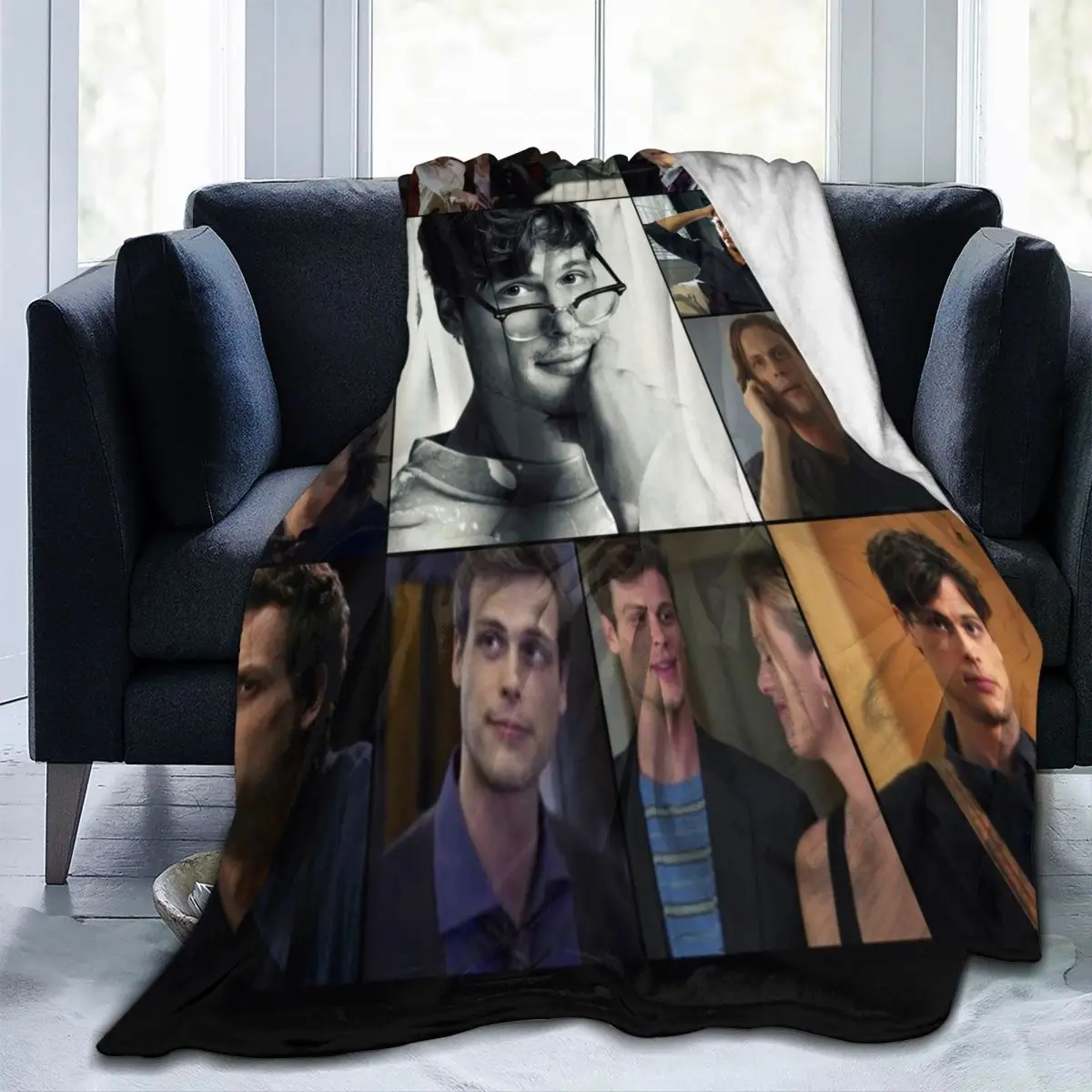 

Matthew Gray Gubler MGG Birthday Collage Throw Blankets For Home Decor Soft Cozy Micro Flannel Throw Blankets Gifts For Kids
