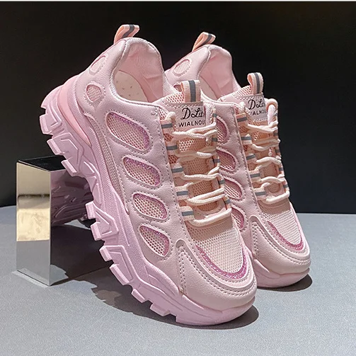 

Spring Women Shoes Fashion Platform Sneakers Korean Lace Up Female Outdoor Running Shoes Comfortable Breathable Vulcanized Shoes