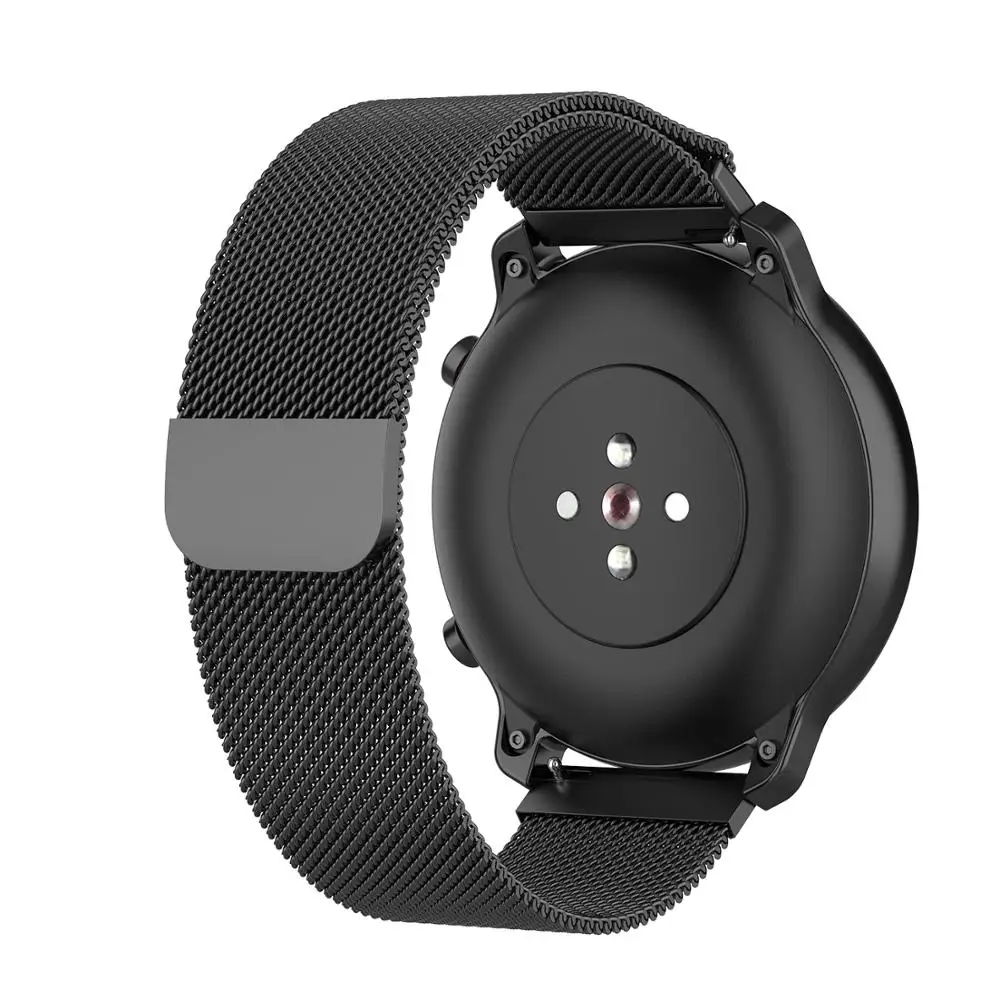Магнитный браслет для Amazfit GTR ремешок 20 мм 22 мм Миланский металлический Смарт-браслет для Xiaomi Huami Amazfit Bip Pace 1 Stratos 2s