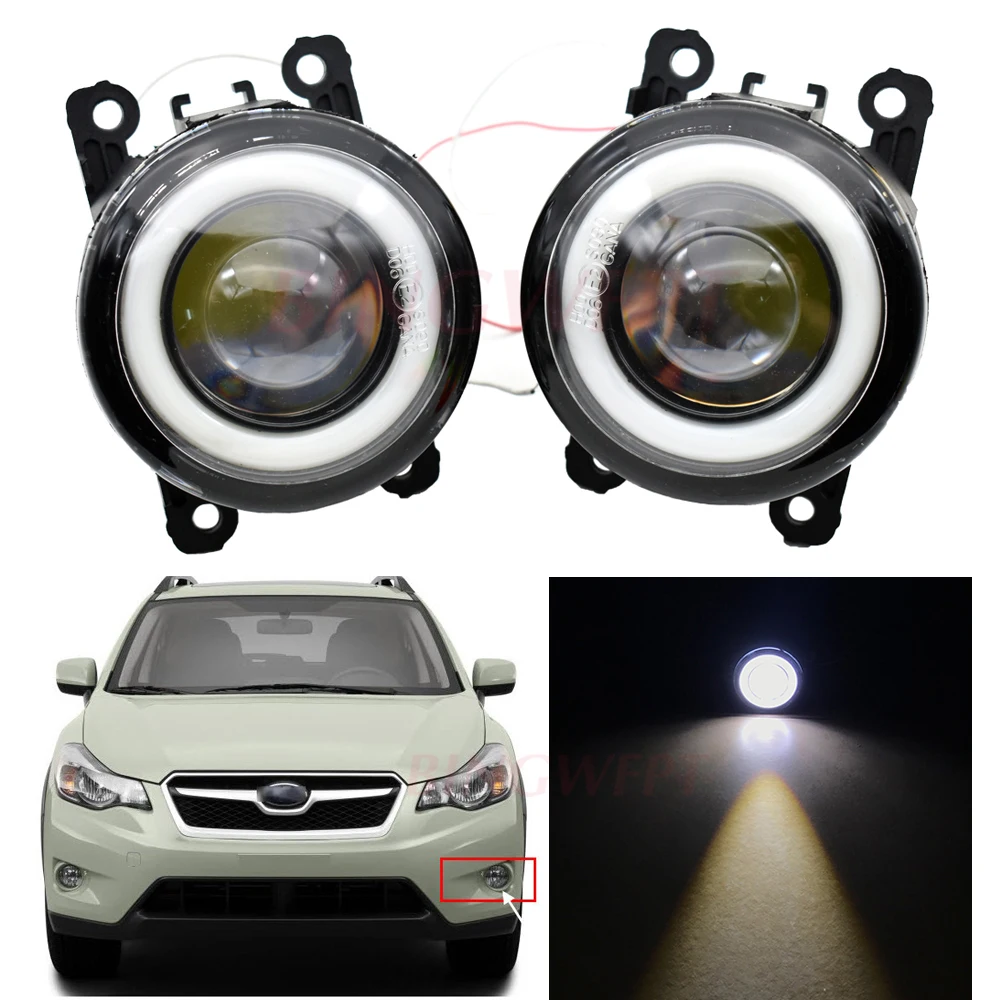 2x светодиодный автомобильный противотуманный светильник + дневный ходовой Angel Eye