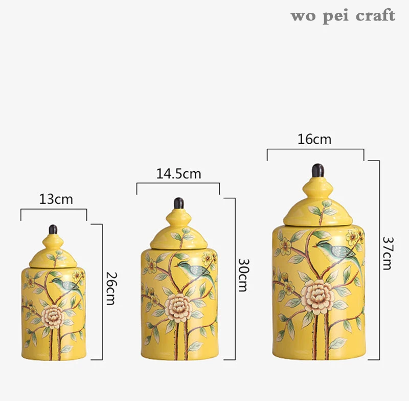 

Classical Painted Ceramic Vase Flowers Pattern Vases Antique Candy Jar Multipurpose Porcelain Storage Jars Vintage Home Decor