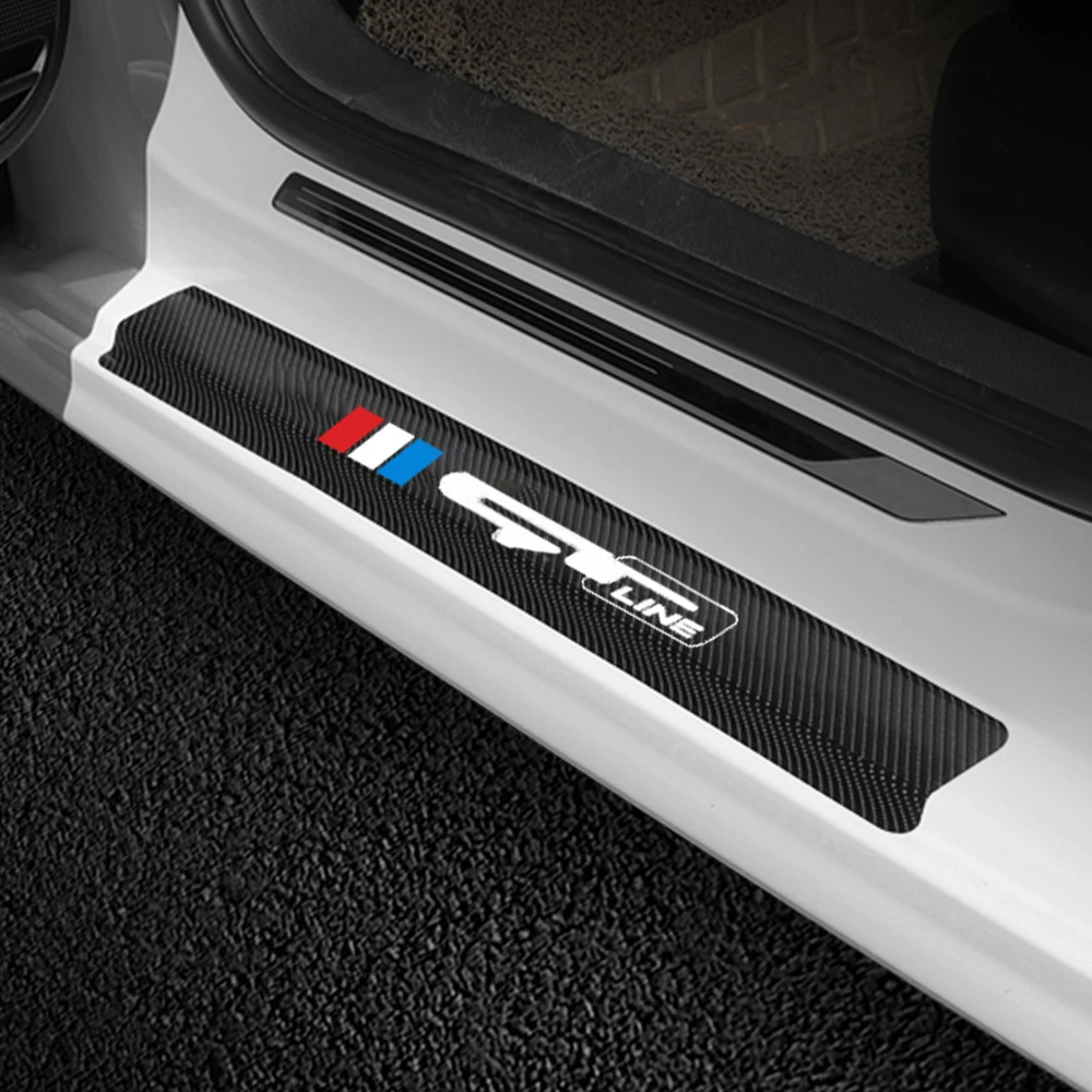 4 шт. протектор порога автомобиля из углеродного волокна виниловая кожа для kia ceed