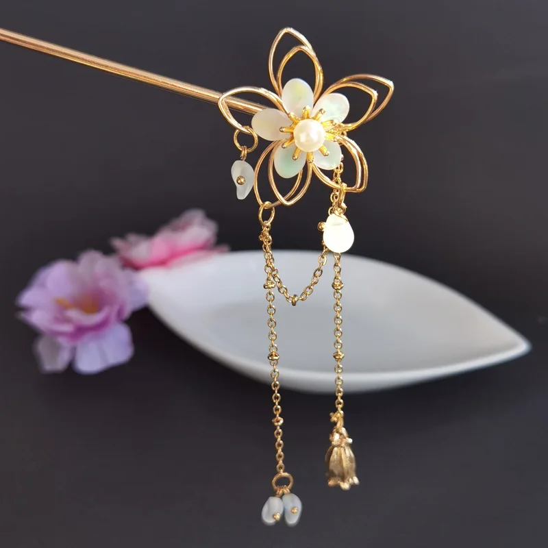 Металлические шпильки для волос с бахромой в китайском стиле искусственным