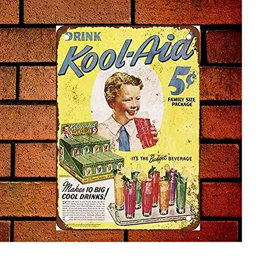 

Металлический знак 1943 Kool-Aid 12 дюймов x 16 дюймов, Настенный декор