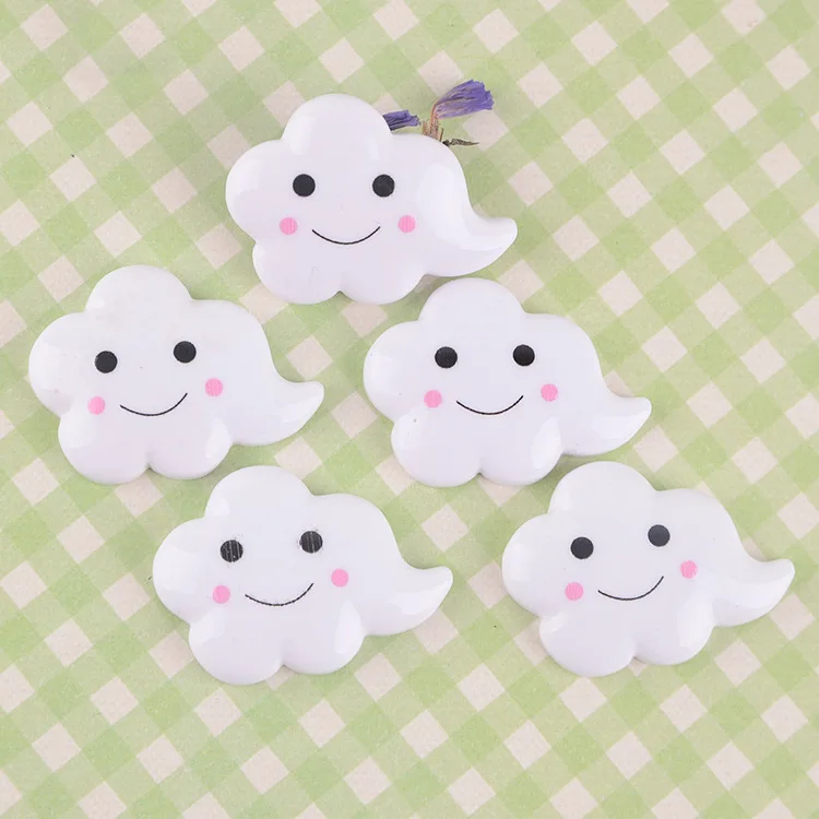 

2 Pcs/lot Cute White Cloud Resin Patch Mobile phone Case DIY jewelry Accessories Decorative Stickers Kawaii Phone Case DIY Kits