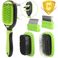 benepaw 5 in 1 dog grooming kit dual side detachable pet slicker bristle pin hair brush deshedding comb for dogs cat massage