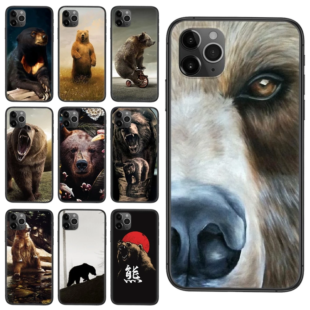 Чехол для мобильного телефона чехол с черным и коричневым медведем половина цены