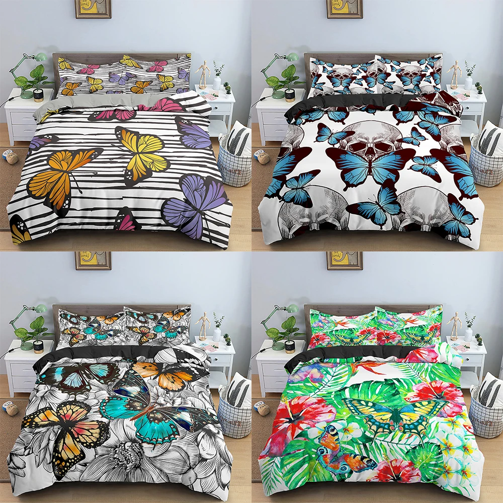 

Fashion Butterfly Duvet Cover Bedding Set Comforter Twin King Queen Euro 220x240 Bedclothes Quilt Comforters Set