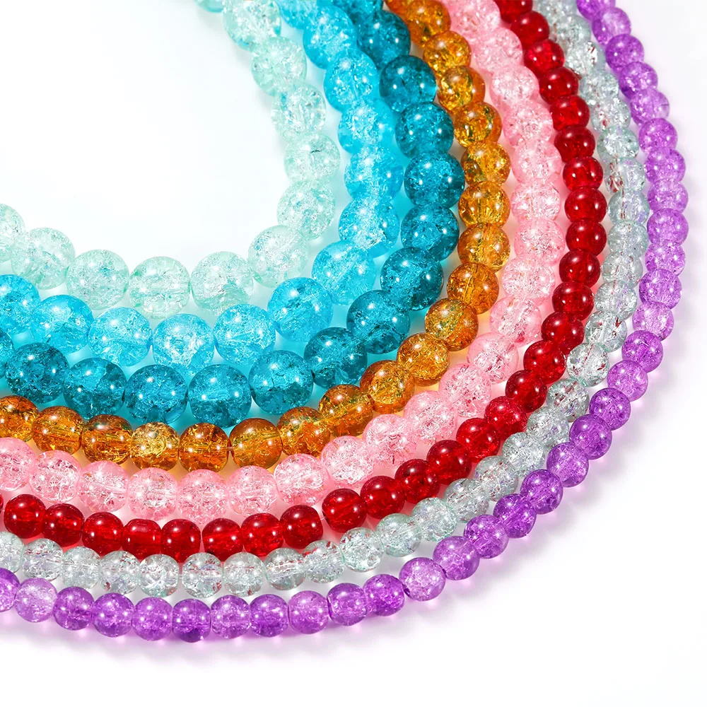 Multicolor Cracked Quartz Natural Stone Round Beads For Jewerly Making Crystal Ball for Diy Bracelet Necklace 8m-12m | Украшения и