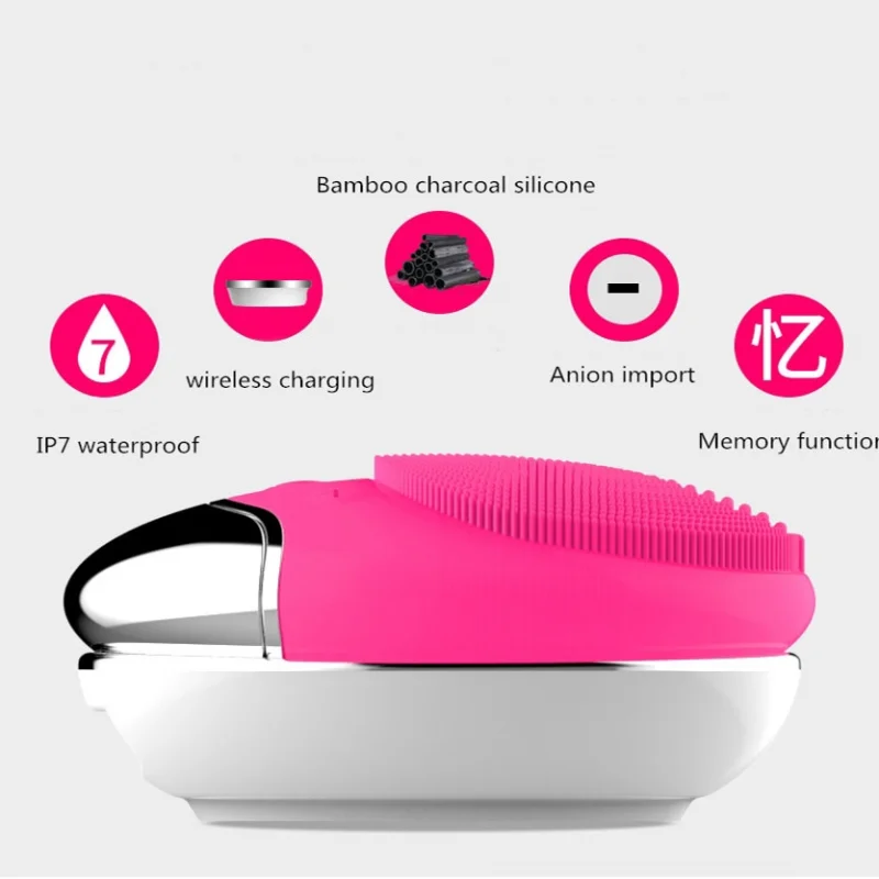 Силиконовое ультразвуковое очищающее средство для лица с зарядкой от USB массажер