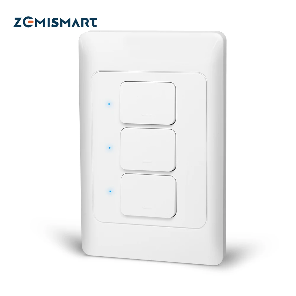 Zemismart Tuya Zigbee 3 0 без Нейтральный выключатель Смарт настенный светильник кнопочный
