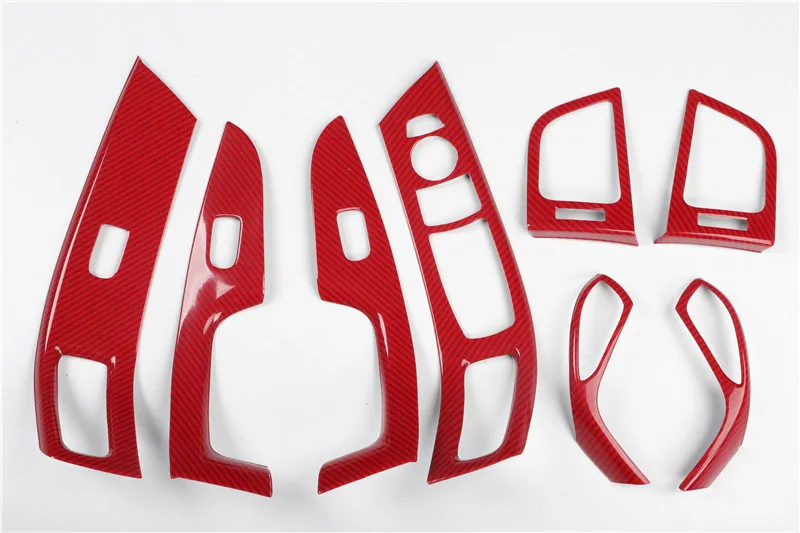 

Car Interior Mouldings Door Armrest Window Button Panel Cover Trim Sticker Fit For Hyundai Elantra 2012-2016 LHD Air Outlet Red