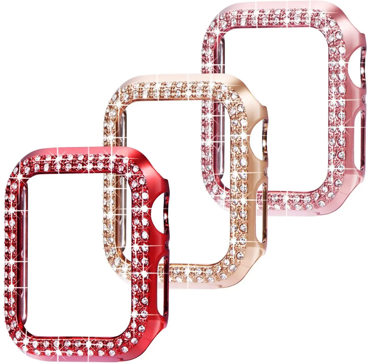 Diamond Case for Apple Watch Cover Series 7 6 SE 5 4 3 2 1 38MM 42MM For Iwatch 7 se 6 5 4 40mm 44mm 45mm 41mm Bumpe Protective