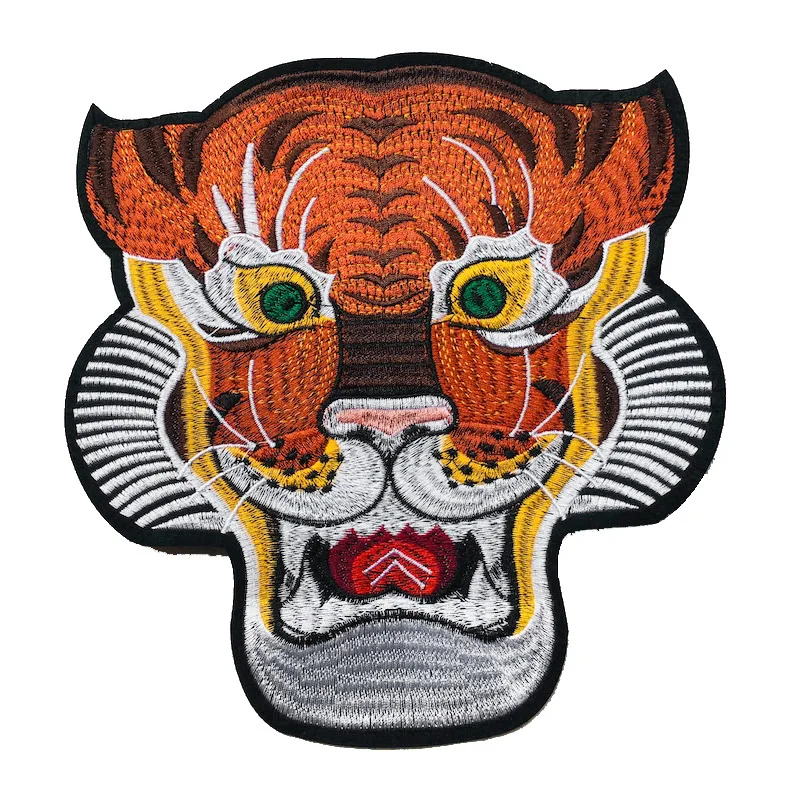 В наличии! 1 намоток Tiger с мордами животных Сердце Вышитые нашивки цветы для