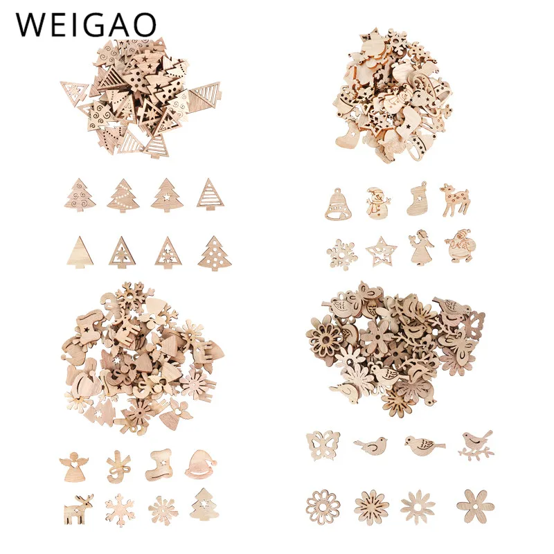 WEIGAO 50 шт. деревянные подвесные украшения для рождественской елки подвеска Мини