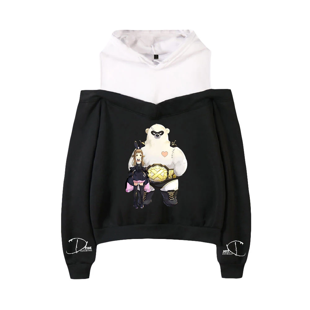 

Повседневная Женская толстовка с открытыми плечами в стиле Харадзюку, одежда для девочек, пуловеры, свободная уличная одежда с длинным рука...