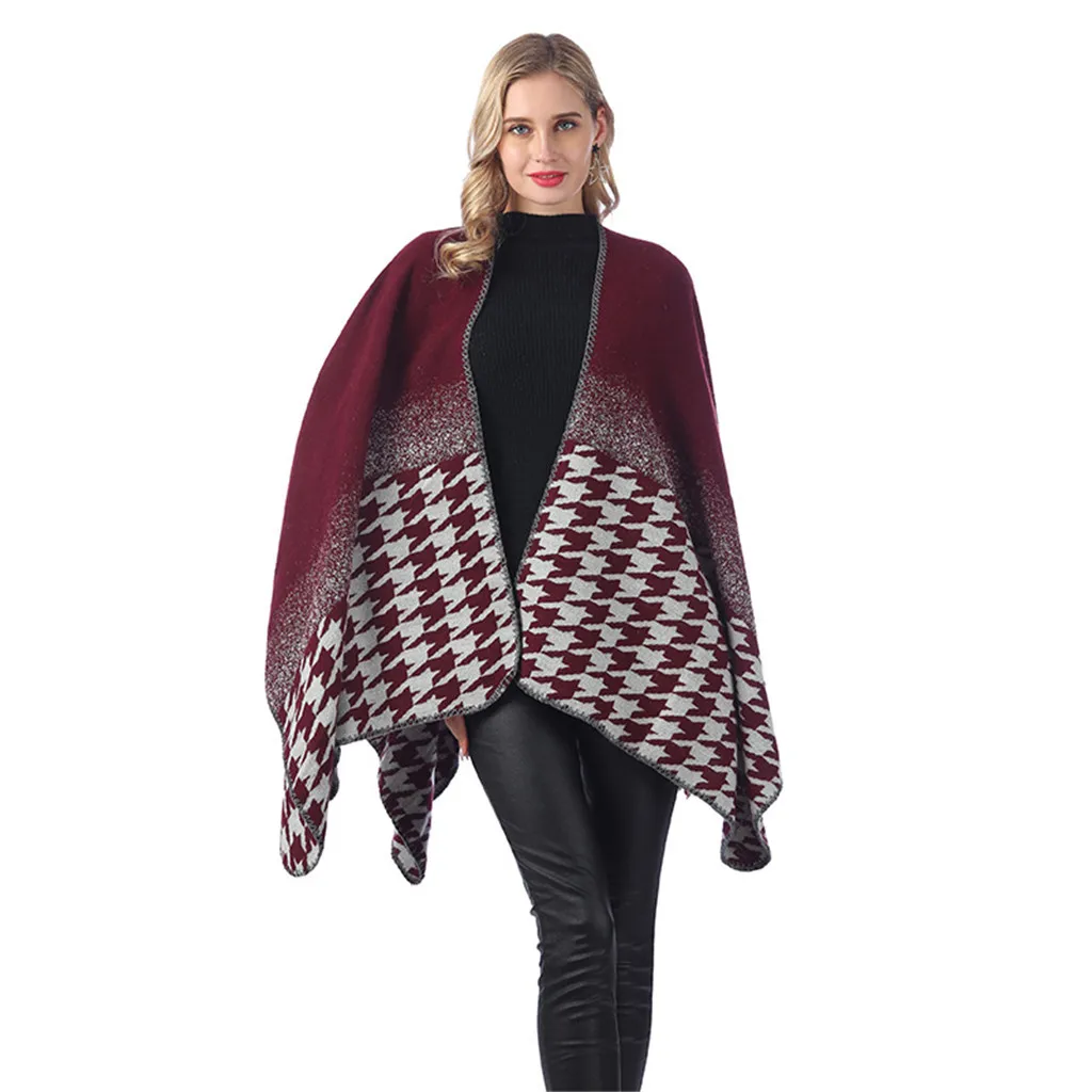 2019 зимняя шаль женский европейский и американский градиент геометрический узор