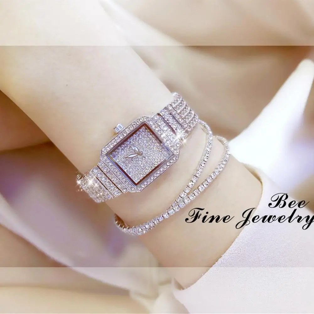 Женские кварцевые часы 2020 женские с кристаллами бриллиантами под платье браслет