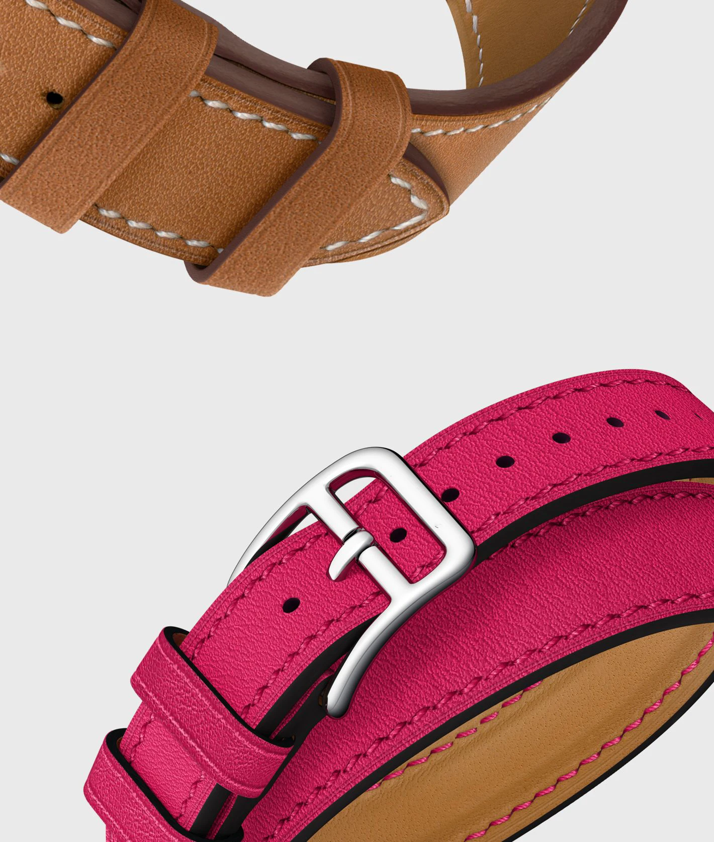 Double loop leather strap for Apple watch 7 41mm 45mm 6 5 4 SE 44mm 40mm Sport leather replacement strap for iwatch 3 42mm 38mm