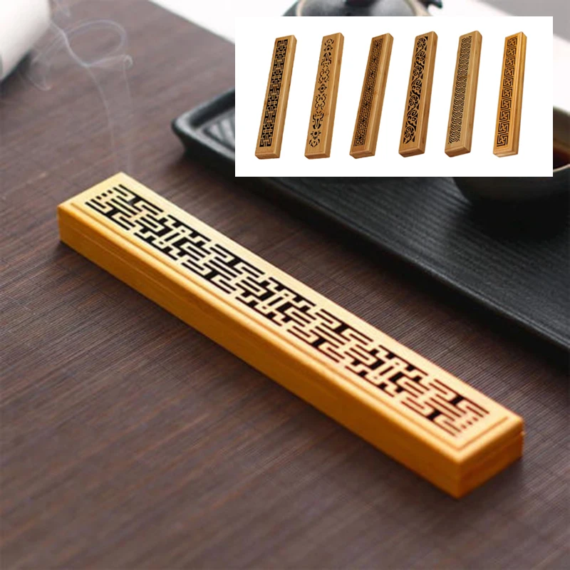 

Retro Bamboo Wooden Incense Holder Retro Burner Box For Teahouse Living Room Decoration