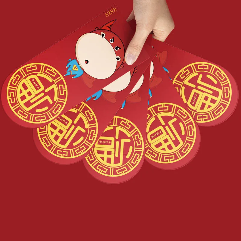 

6Pcs 2021 New Year Red Envelope For Lucky Money Spring Festival Pocket Money Bag Traditional Chinese Hong Bao