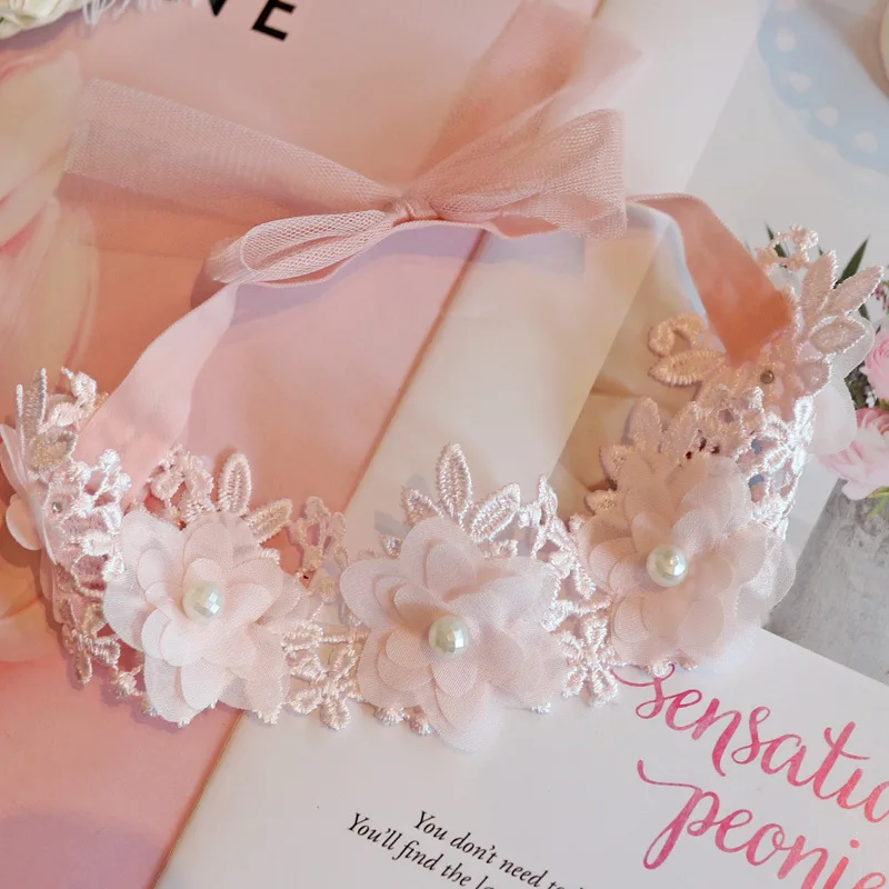 

Newborn Baby Floral Lace Headband for Kids Cute Girls Headwear Princess Flowers HairBand Photography Infant Accessories