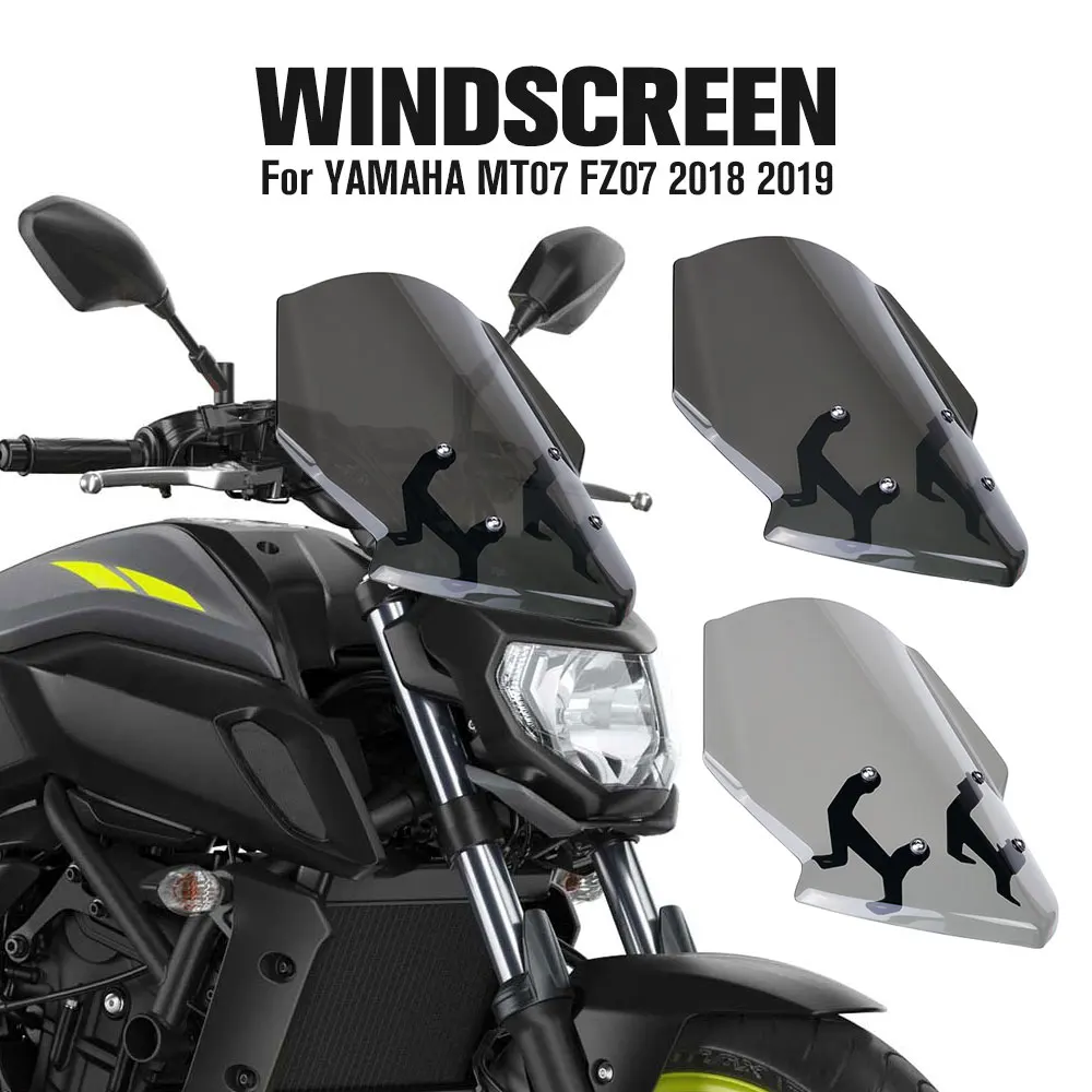 

Ветровое стекло для Yamaha MT-07 FZ-07 2018 2019 Мотоцикл аксессуары ветрозащитные дефлекторы крышка MT FZ 07