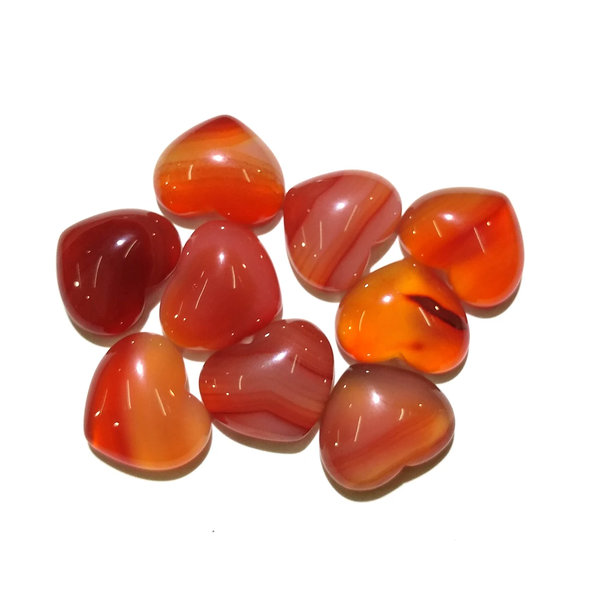 

Natural Stone Red Agates Cabochon Bead Flat Back Heart Shape No Hole Loose Beads For jewelry making DIY Ring Necklace accessorie