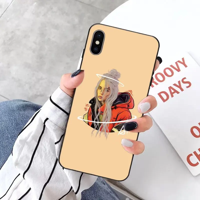 A5 MaiYaCa Billie eilish Smart Cover черный мягкий чехол для телефона для Apple iPhone 8 7 6 6S Plus X XS MAX 5 5S SE XR 11 11pro max - Цвет: A5