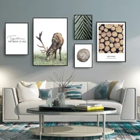 wall art landscape canvas poster nordic wood palm leaf quotes print painting scandinavian room decoration picture home decor