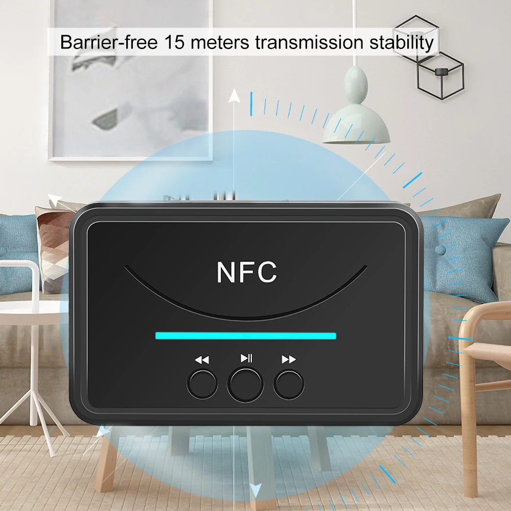 Kebidu A2DP AUX 3.5mm RCA Jack NFC 5.0 Bluetooth Receiver USB Smart Playback Stereo Audio Wireless Adapter For Car Kit Speaker |
