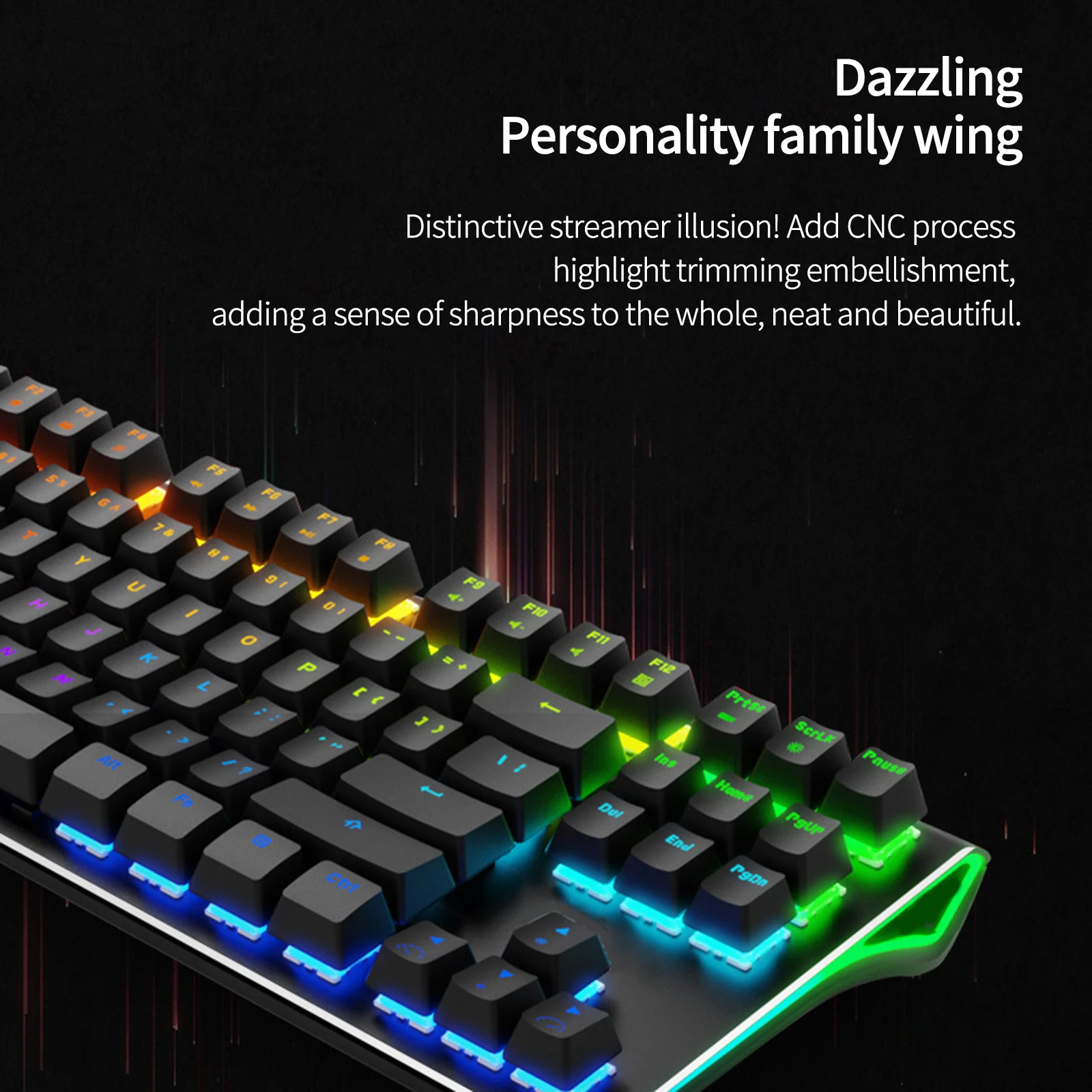 

Mechanical Luminous Keyboard Labor-Saving Hybrid Light Keyboard Laptop Keyboard With CNC High-Gloss Trimming Mixed Light 2021