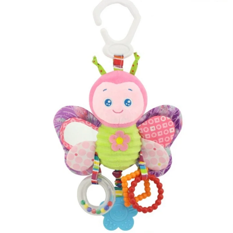 butterfly Для детей игрушки для младенцев Животные Мягкие погремушки кровать кроватка коляска музыка висячий колокольчик Игрушка Собака Дети Мягкие игрушки Прорезыватель Дети кукла подарки - Цвет: butterfly