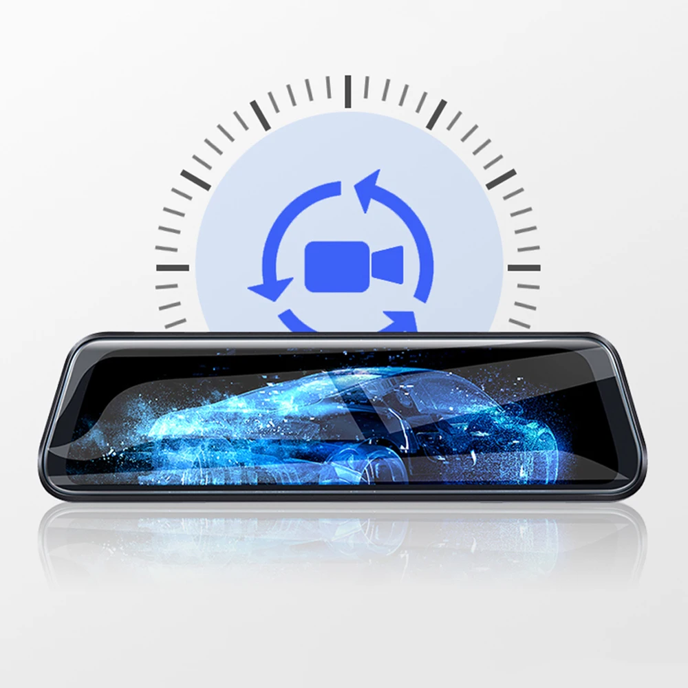 Willkey 1" сенсорный экран 1080P Автомобильный видеорегистратор Dash камера с двойным объективом авто камера видео рекордер зеркало заднего вида с реальной камерой обзора