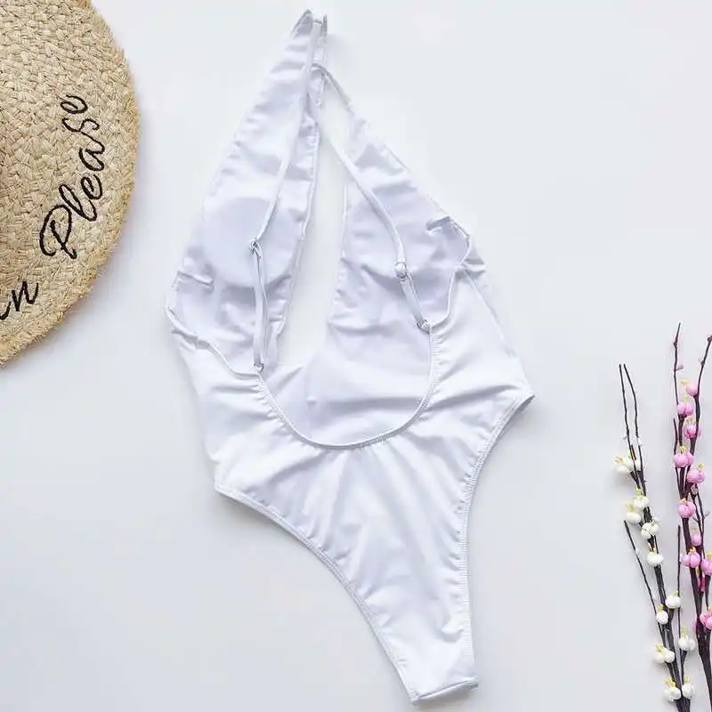 

Push Up One Piece Swimsuit Sexy High Waist Swimwear Women 2021 Black Bodysuits Summer Padded Bathing Suit Women Swimwear