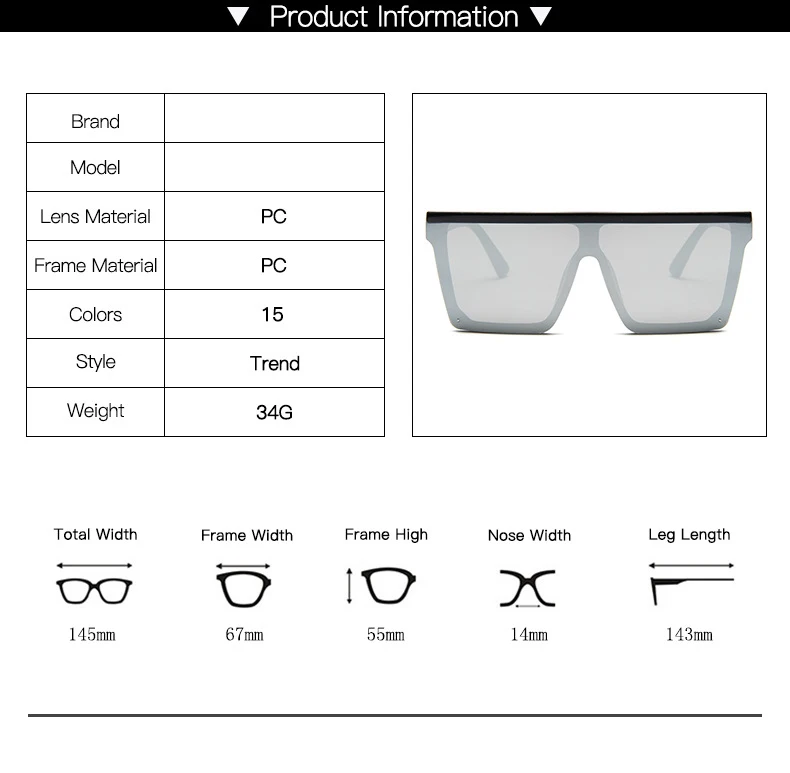 

2021 Vintage Male Flat Top Sunglasses Men Brand Black Square Shades UV400 Gradient Sun Glasses For Men Cool One Piece Designer