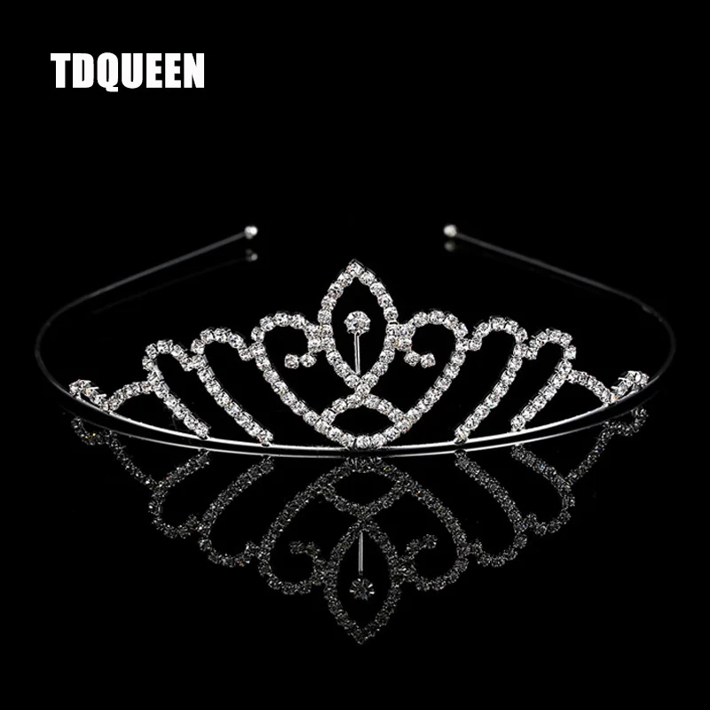 TDQUEEN принцесса свадебная диадема цветок девушки горный хрусталь кристалл резинки для волос ребенок девочка день рождения украшения для волос