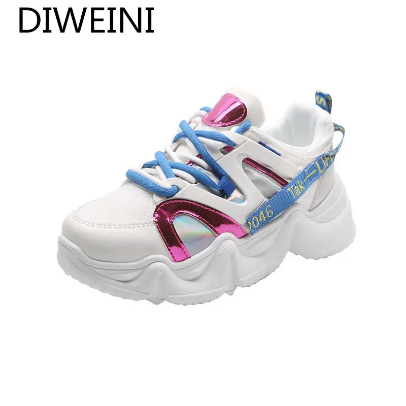 

2021 Women's Shoes Spring New Vulcanized Shoes Comfortable Lace-up Casual Shoes Women's Sneakers Fashion Walking Platform Shoes