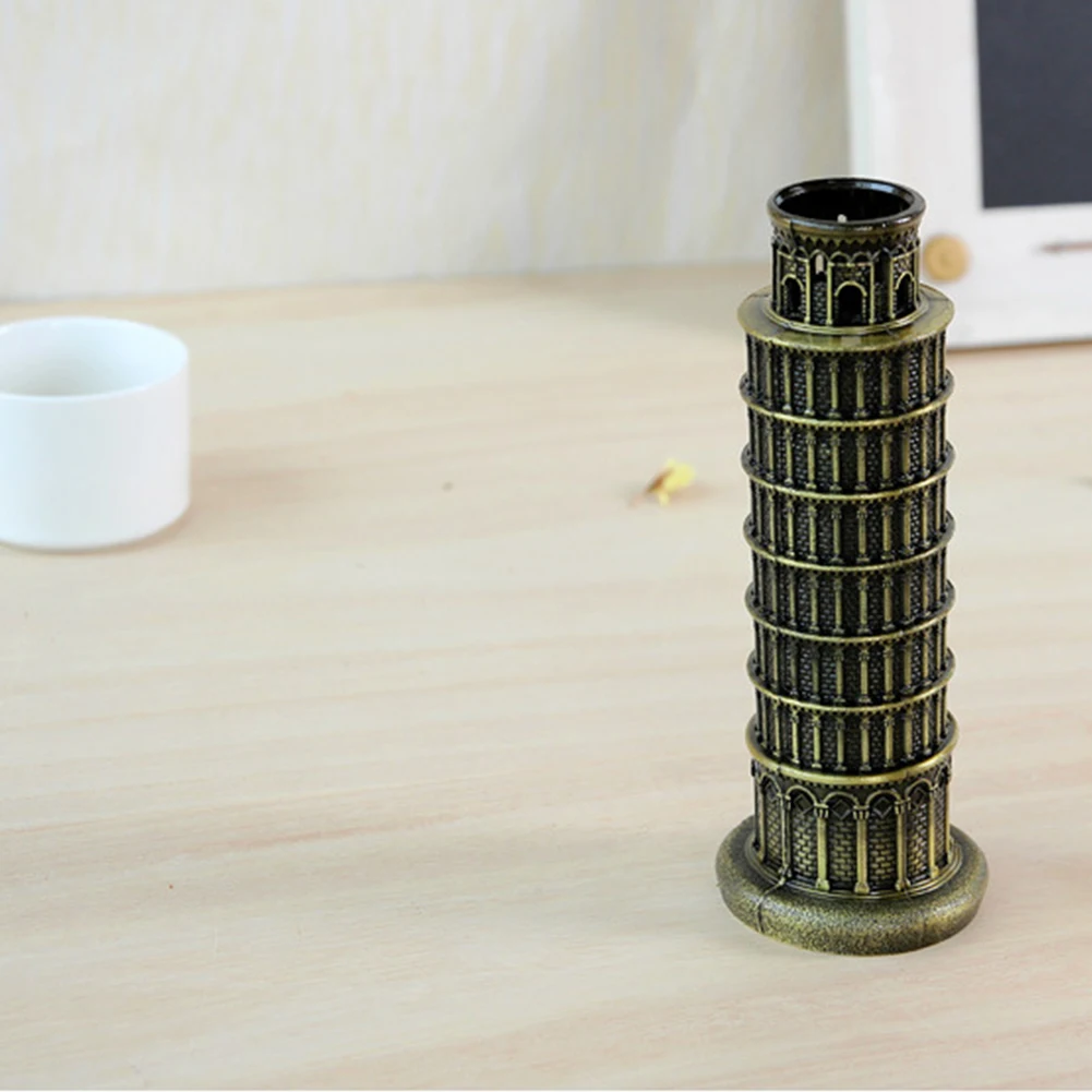 

2021 NEW Vintage Metal Pendant Leaning Tower Of Pisa Tower Charm Pendants Antique Color 3D Pisa Tower Pendants Model Ornaments
