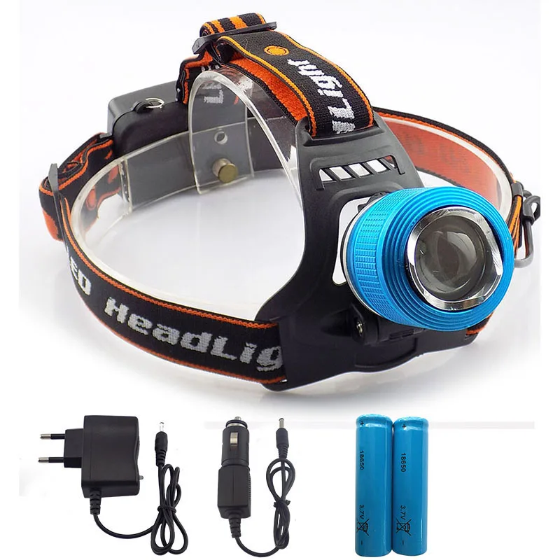 

2 Leds Q5 headlamp White Blue Light fishing headlight Head Lamp Torch frontale Flashlight hoofdlamp waterproof lantern camping