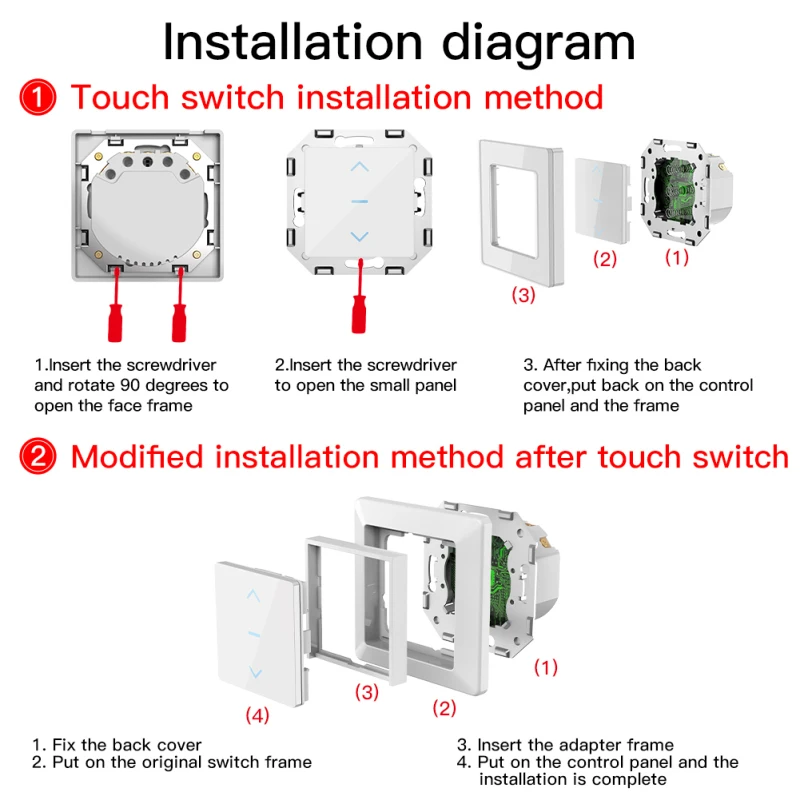 Умный выключатель для штор Tuya с Wi-Fi сенсорный дизайн моторизованных и роликовых